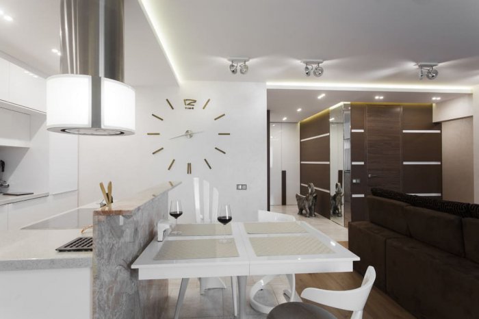 Дизайн интерьера 4-комнатной квартиры 95 кв.м в современном стиле с элементами ньюмодерна