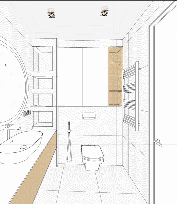 3 D чертеж для дизайн-проекта квартиры 