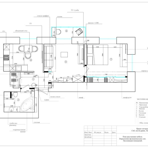 Реализованный дизайн-проект 2-комнатной квартиры 50м2